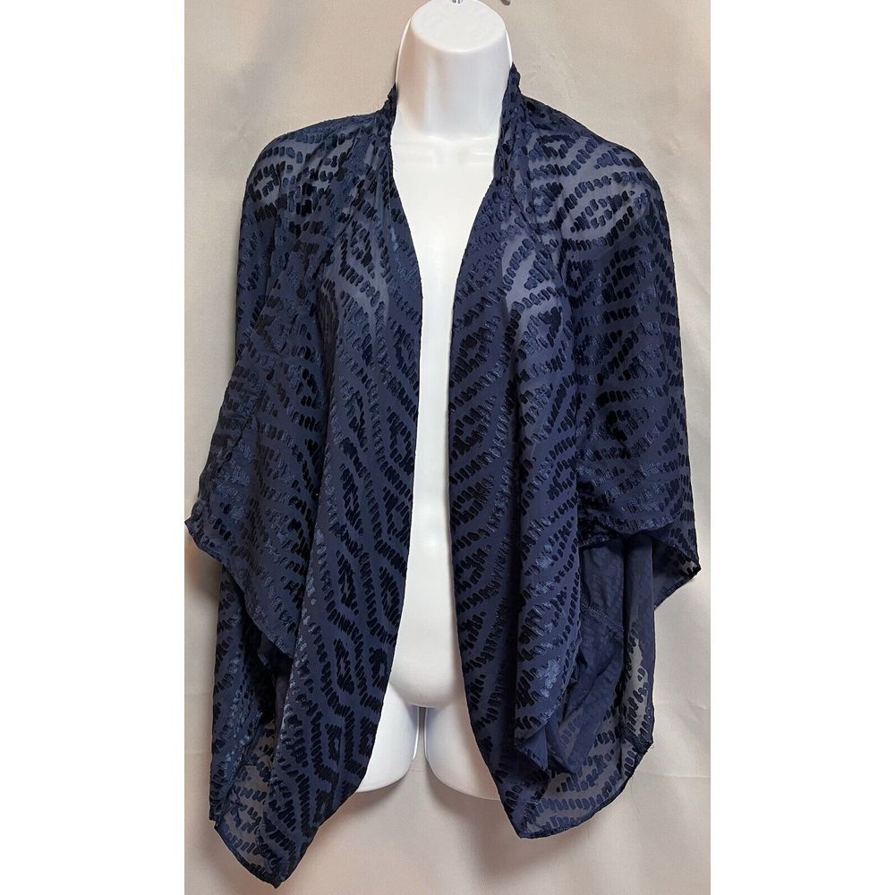 Vince Camuto Blue Cardigan NWT One Size Open Front Shawl Wrap Cape NEW